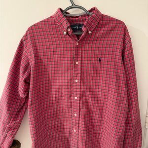 Polo by Ralph Lauren Red and Green Checkered Men's Shirt